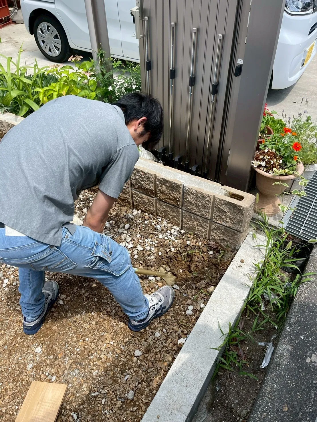 泉大津市 K様邸ポール建柱・防犯カメラ